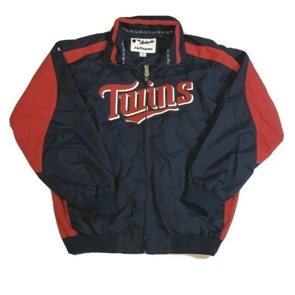Majestic Other - Minnesota Twins Youth Majestic Full Zip Navy Blue Jacket Boys Size XL
